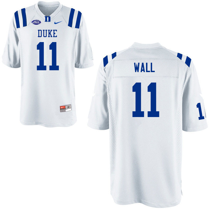 Men #11 Mehki Wall Duke Blue Devils College Football Jerseys Sale-White